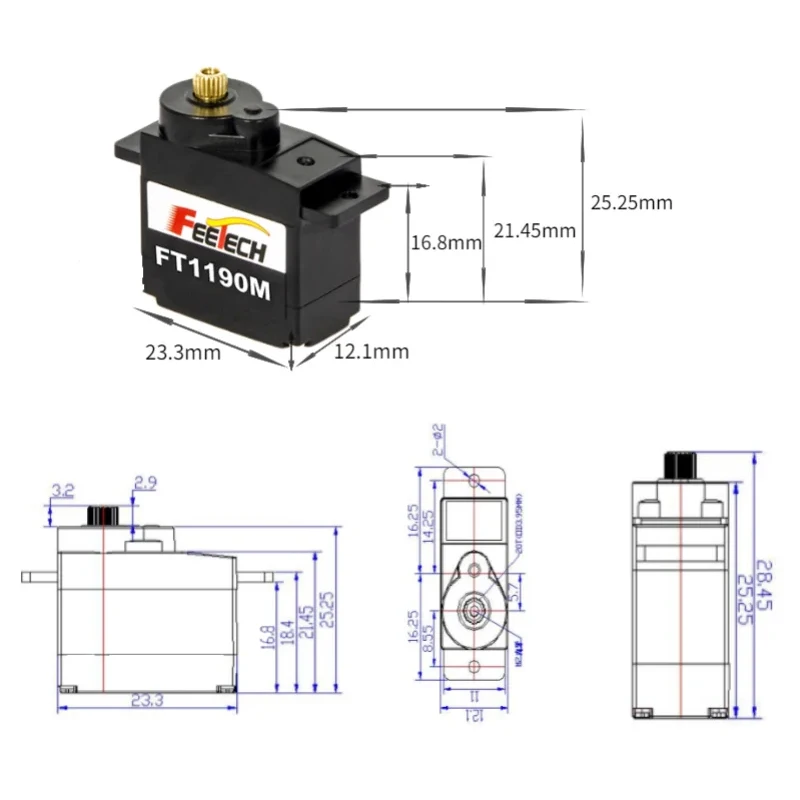 FEETECH FT1190M 4.8-6v 3.5kg S - Rc Helicopter Battery avaliação e preço